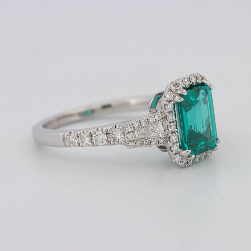 2.35 CT Emerald Cut Paraiba Ring - ZIZOV DIAMONDS