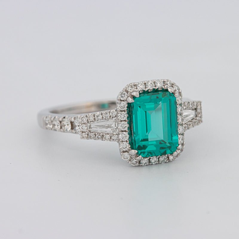2.35 CT Emerald Cut Paraiba Ring - ZIZOV DIAMONDS