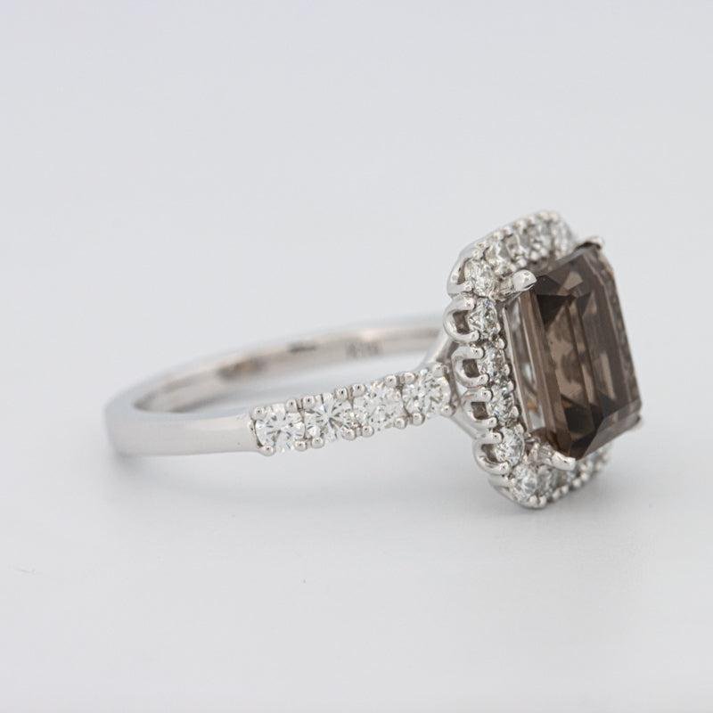 2.37 CT Emerald Quartz Flumé Halo Ring - ZIZOV DIAMONDS