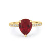2.40 CT Pearshape Red Ruby Ring - ZIZOV DIAMONDS