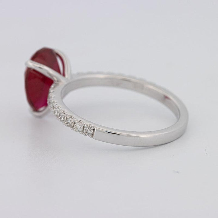 2.40 CT Pearshape Red Ruby Ring - ZIZOV DIAMONDS
