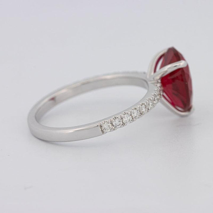 2.40 CT Pearshape Red Ruby Ring - ZIZOV DIAMONDS