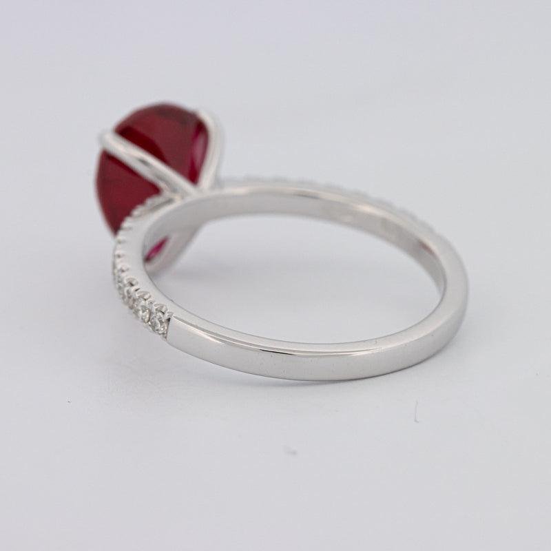 2.40 CT Pearshape Red Ruby Ring - ZIZOV DIAMONDS