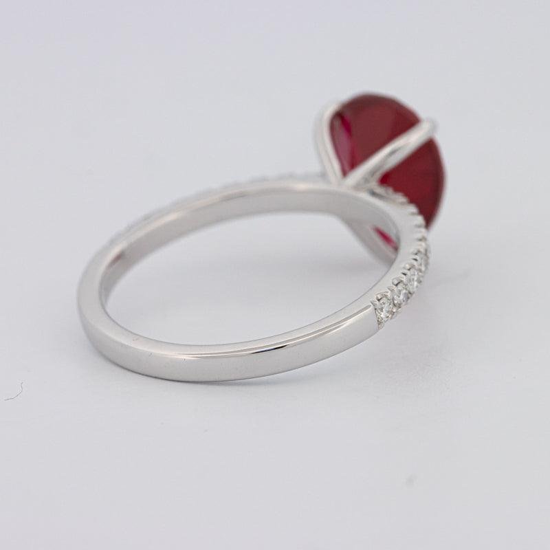 2.40 CT Pearshape Red Ruby Ring - ZIZOV DIAMONDS