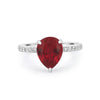 2.40 CT Pearshape Red Ruby Ring - ZIZOV DIAMONDS