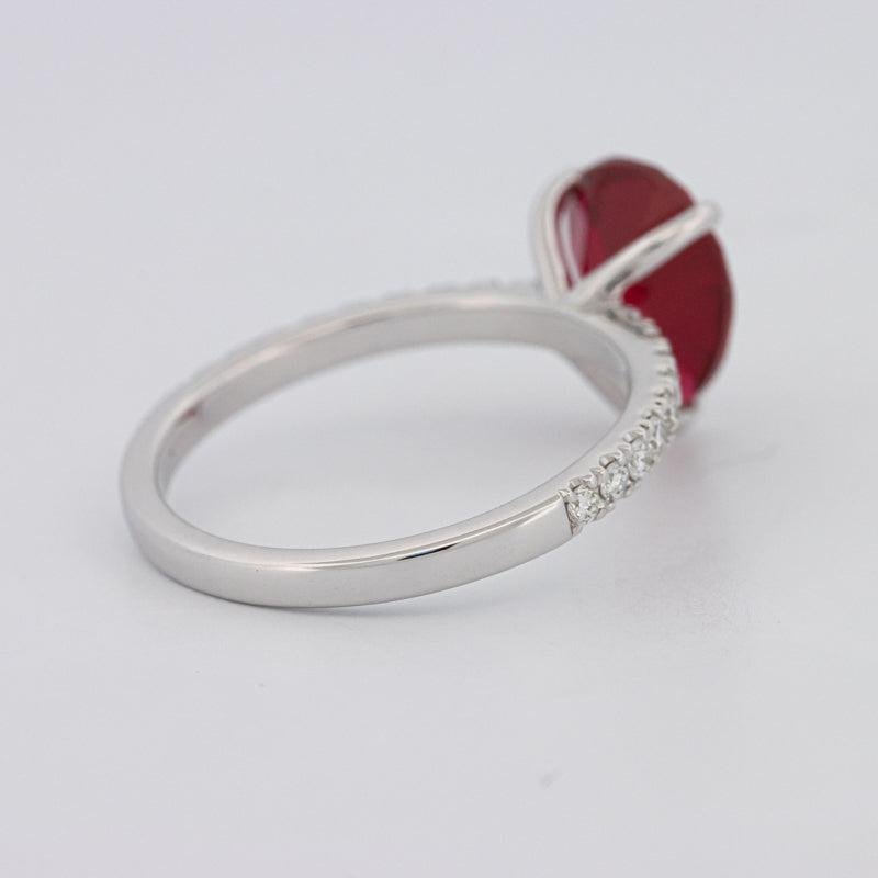 2.40 CT Pearshape Red Ruby Ring - ZIZOV DIAMONDS