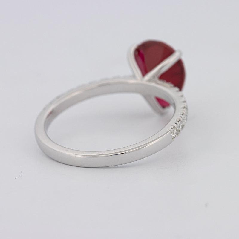 2.40 CT Pearshape Red Ruby Ring - ZIZOV DIAMONDS
