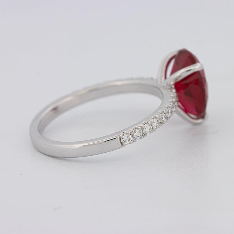 2.40 CT Pearshape Red Ruby Ring - ZIZOV DIAMONDS