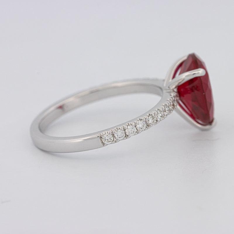 2.40 CT Pearshape Red Ruby Ring - ZIZOV DIAMONDS