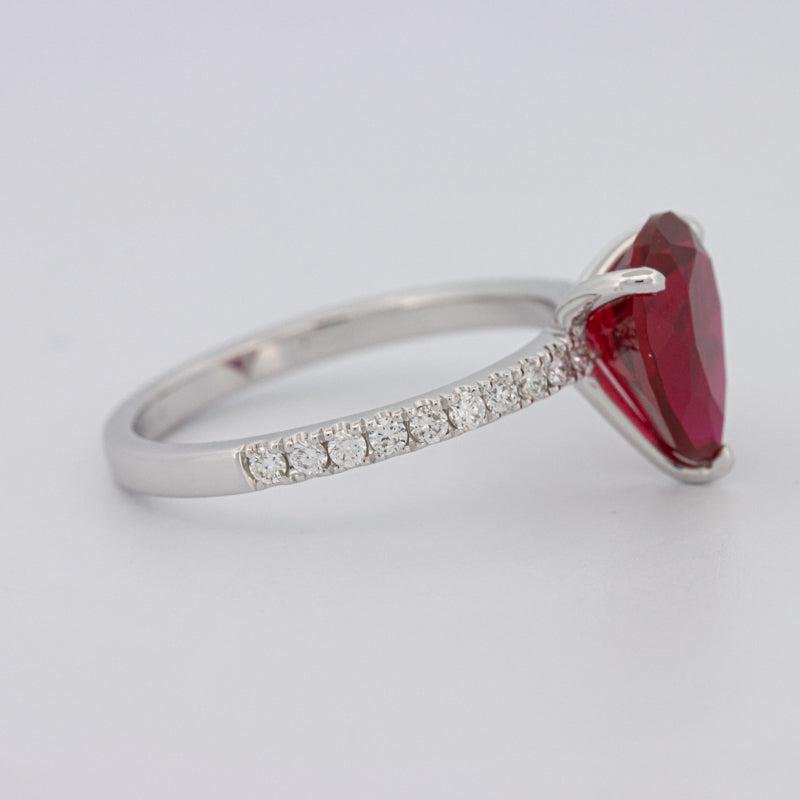 2.40 CT Pearshape Red Ruby Ring - ZIZOV DIAMONDS