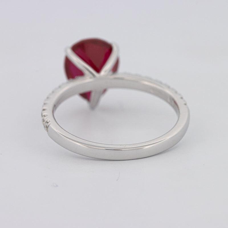 2.40 CT Pearshape Red Ruby Ring - ZIZOV DIAMONDS