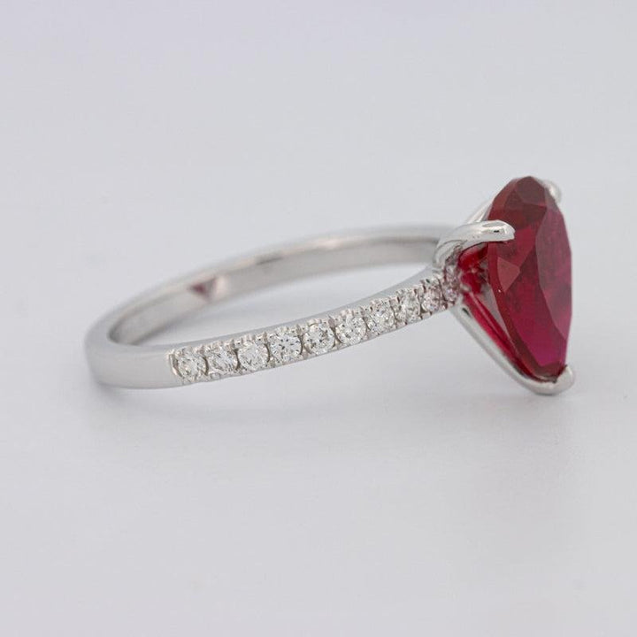 2.40 CT Pearshape Red Ruby Ring - ZIZOV DIAMONDS