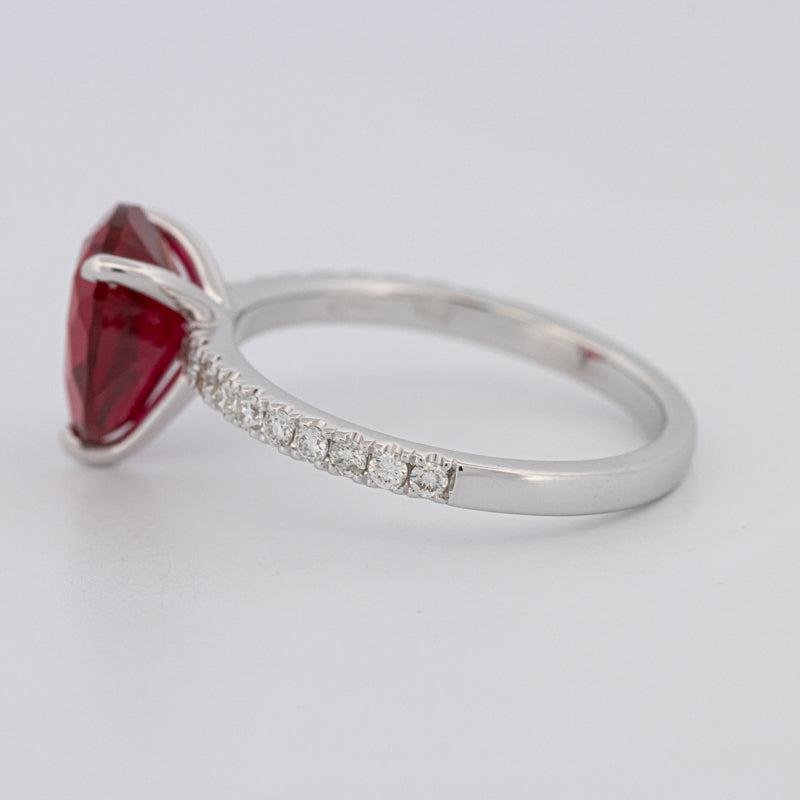 2.40 CT Pearshape Red Ruby Ring - ZIZOV DIAMONDS