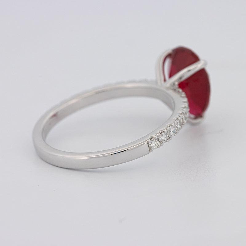 2.40 CT Pearshape Red Ruby Ring - ZIZOV DIAMONDS