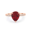 2.40 CT Pearshape Red Ruby Ring - ZIZOV DIAMONDS