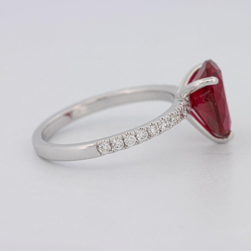 2.40 CT Pearshape Red Ruby Ring - ZIZOV DIAMONDS