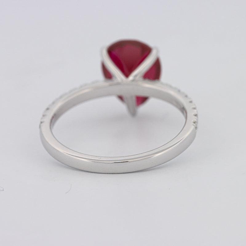 2.40 CT Pearshape Red Ruby Ring - ZIZOV DIAMONDS