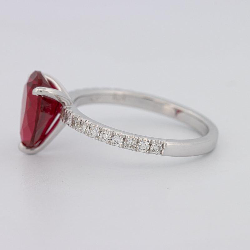 2.40 CT Pearshape Red Ruby Ring - ZIZOV DIAMONDS