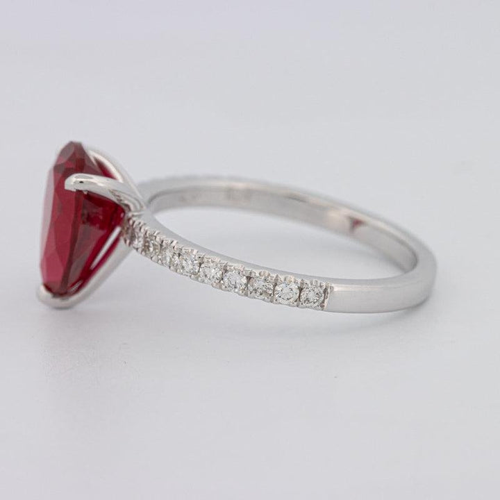 2.40 CT Pearshape Red Ruby Ring - ZIZOV DIAMONDS