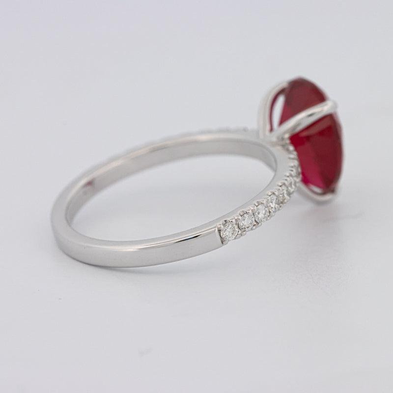 2.40 CT Pearshape Red Ruby Ring - ZIZOV DIAMONDS
