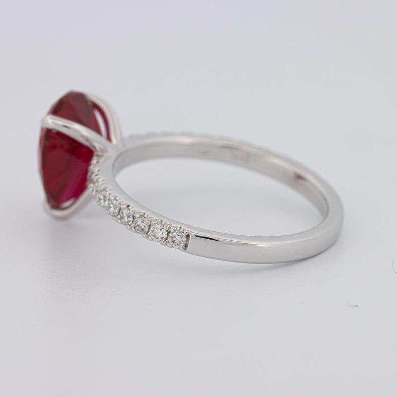 2.40 CT Pearshape Red Ruby Ring - ZIZOV DIAMONDS