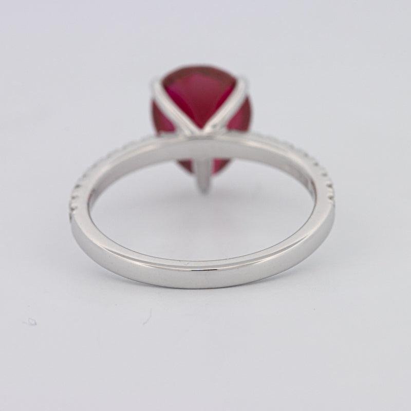 2.40 CT Pearshape Red Ruby Ring - ZIZOV DIAMONDS