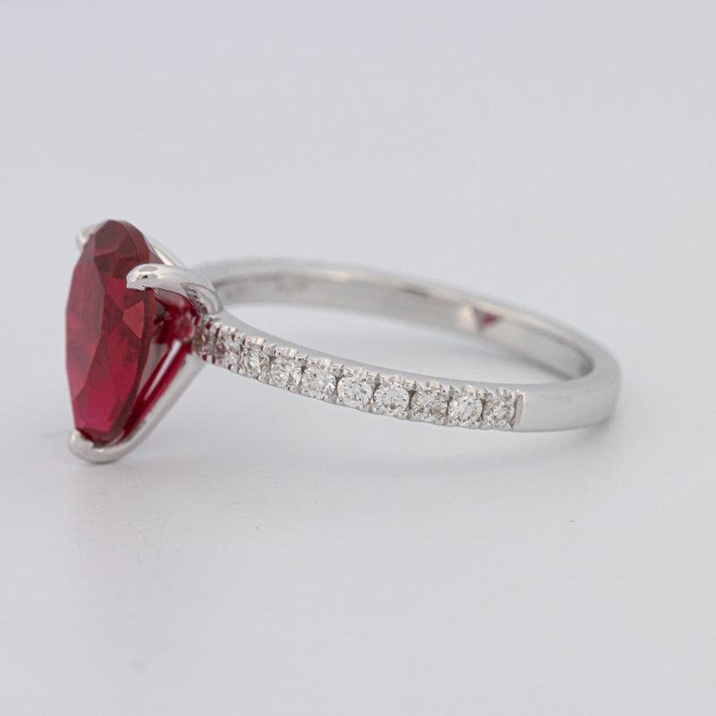 2.40 CT Pearshape Red Ruby Ring - ZIZOV DIAMONDS