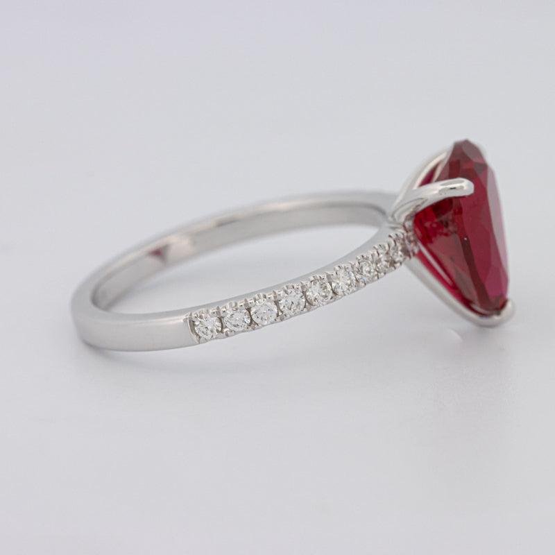 2.40 CT Pearshape Red Ruby Ring - ZIZOV DIAMONDS