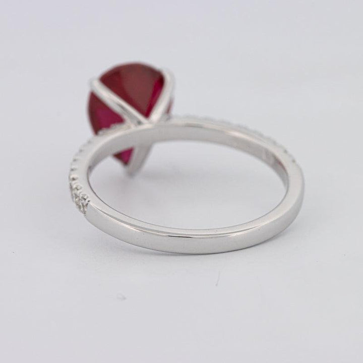 2.40 CT Pearshape Red Ruby Ring - ZIZOV DIAMONDS
