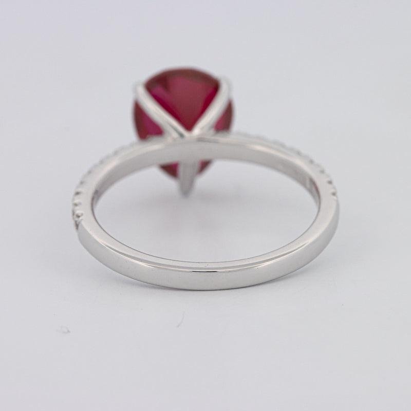 2.40 CT Pearshape Red Ruby Ring - ZIZOV DIAMONDS