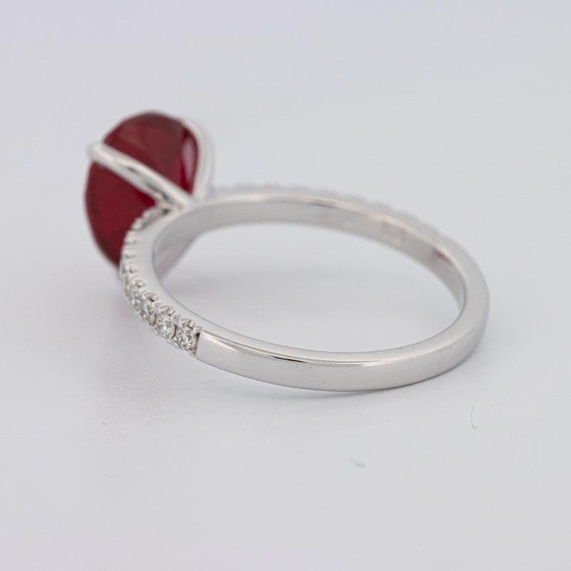 2.40 CT Pearshape Red Ruby Ring - ZIZOV DIAMONDS