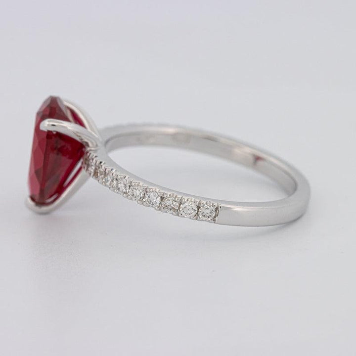 2.40 CT Pearshape Red Ruby Ring - ZIZOV DIAMONDS