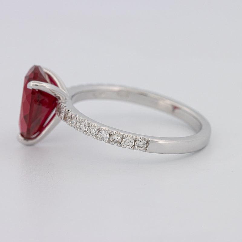 2.40 CT Pearshape Red Ruby Ring - ZIZOV DIAMONDS