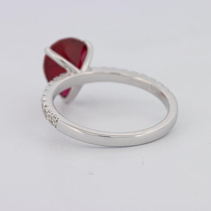 2.40 CT Pearshape Red Ruby Ring - ZIZOV DIAMONDS