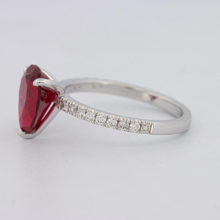 2.40 CT Pearshape Red Ruby Ring - ZIZOV DIAMONDS