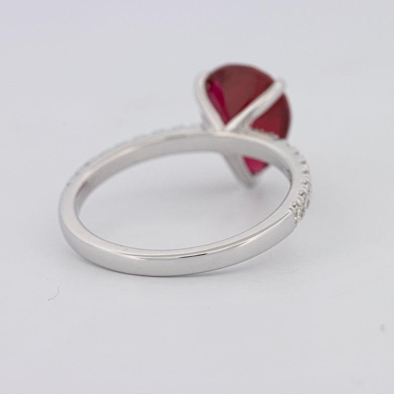 2.40 CT Pearshape Red Ruby Ring - ZIZOV DIAMONDS