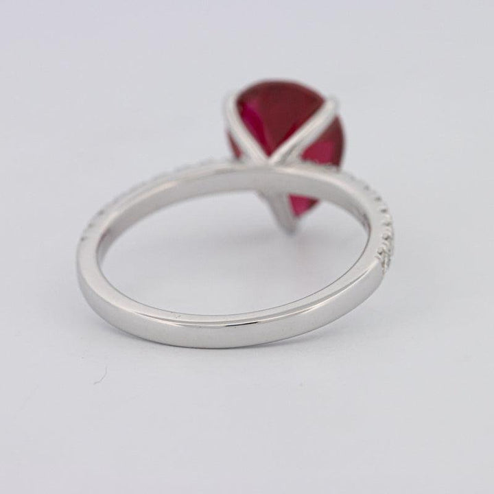 2.40 CT Pearshape Red Ruby Ring - ZIZOV DIAMONDS