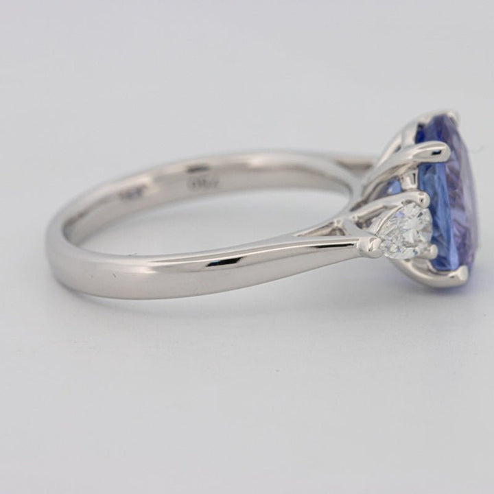 2.48 CT Oval Tanzanite Trilogy Ring - ZIZOV DIAMONDS