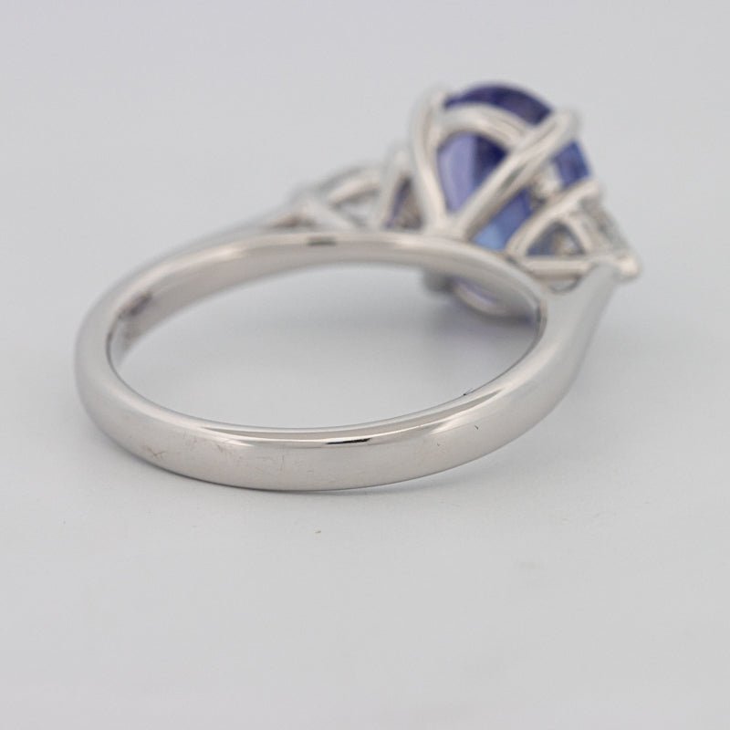 2.48 CT Oval Tanzanite Trilogy Ring - ZIZOV DIAMONDS