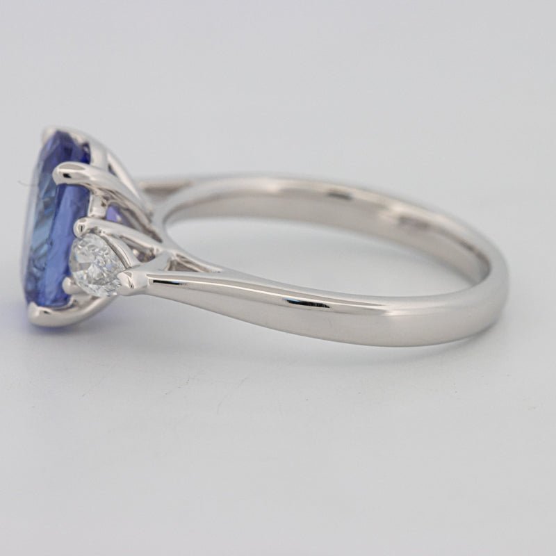 2.48 CT Oval Tanzanite Trilogy Ring - ZIZOV DIAMONDS