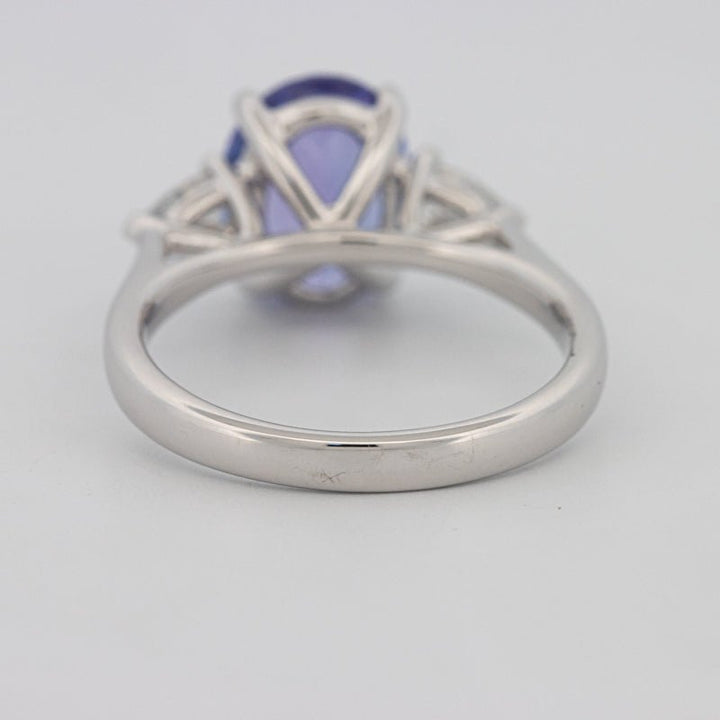 2.48 CT Oval Tanzanite Trilogy Ring - ZIZOV DIAMONDS