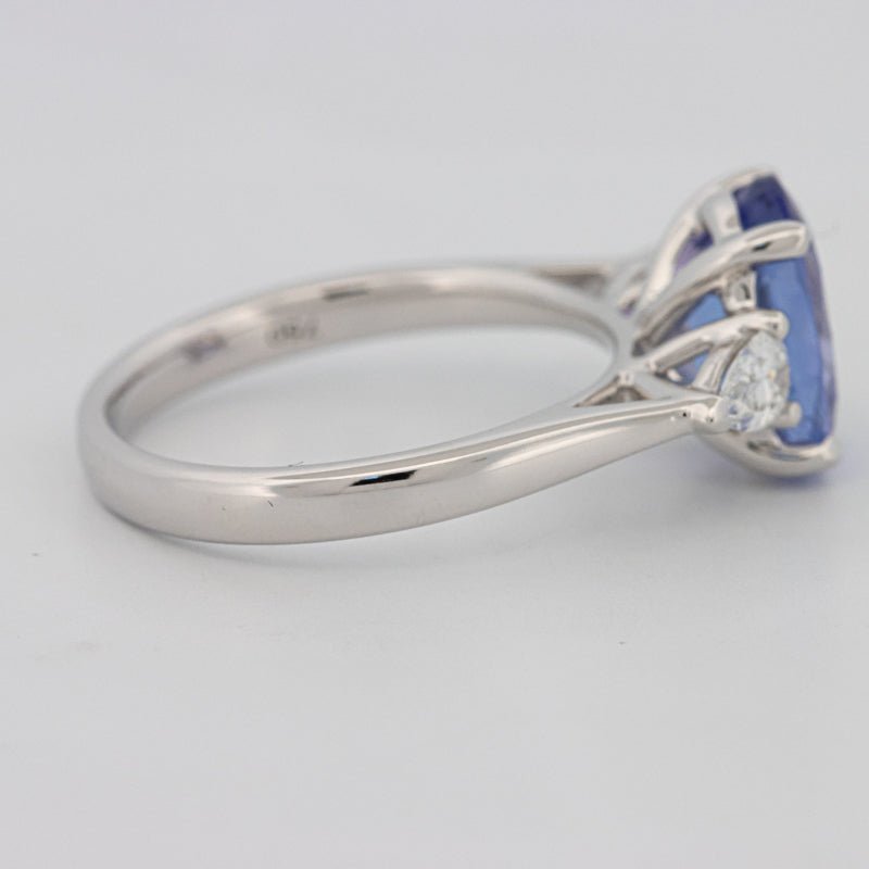 2.48 CT Oval Tanzanite Trilogy Ring - ZIZOV DIAMONDS