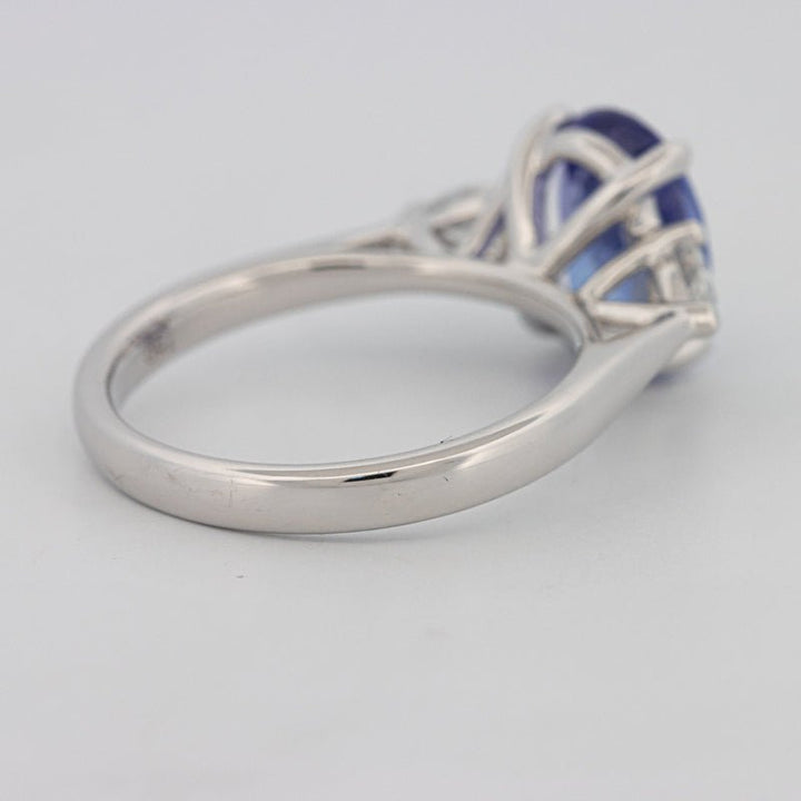 2.48 CT Oval Tanzanite Trilogy Ring - ZIZOV DIAMONDS
