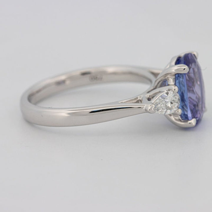 2.48 CT Oval Tanzanite Trilogy Ring - ZIZOV DIAMONDS