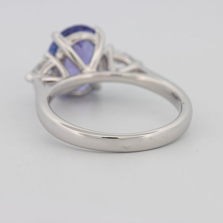 2.48 CT Oval Tanzanite Trilogy Ring - ZIZOV DIAMONDS