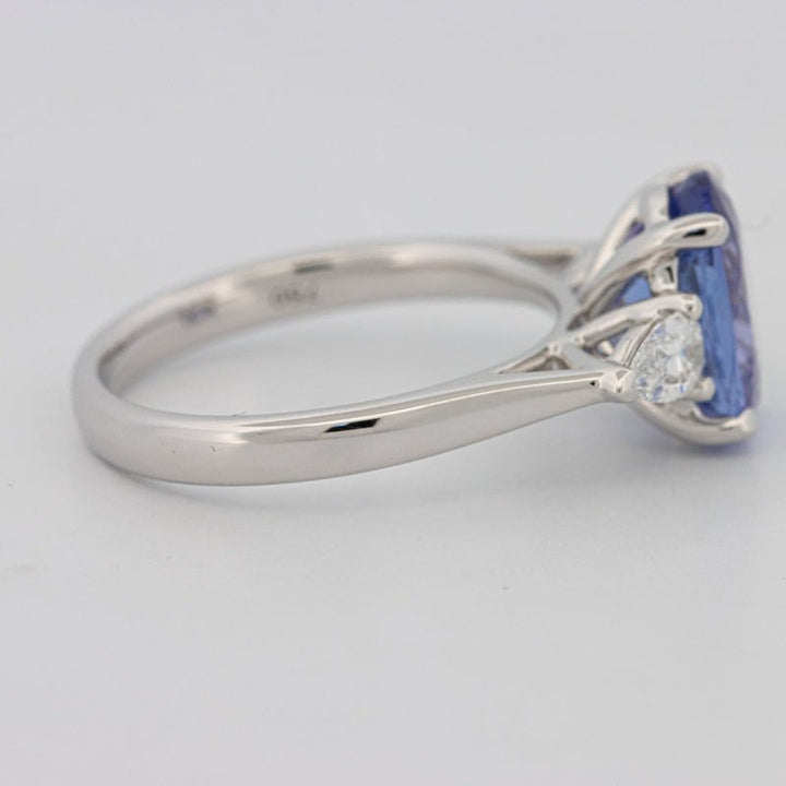 2.48 CT Oval Tanzanite Trilogy Ring - ZIZOV DIAMONDS