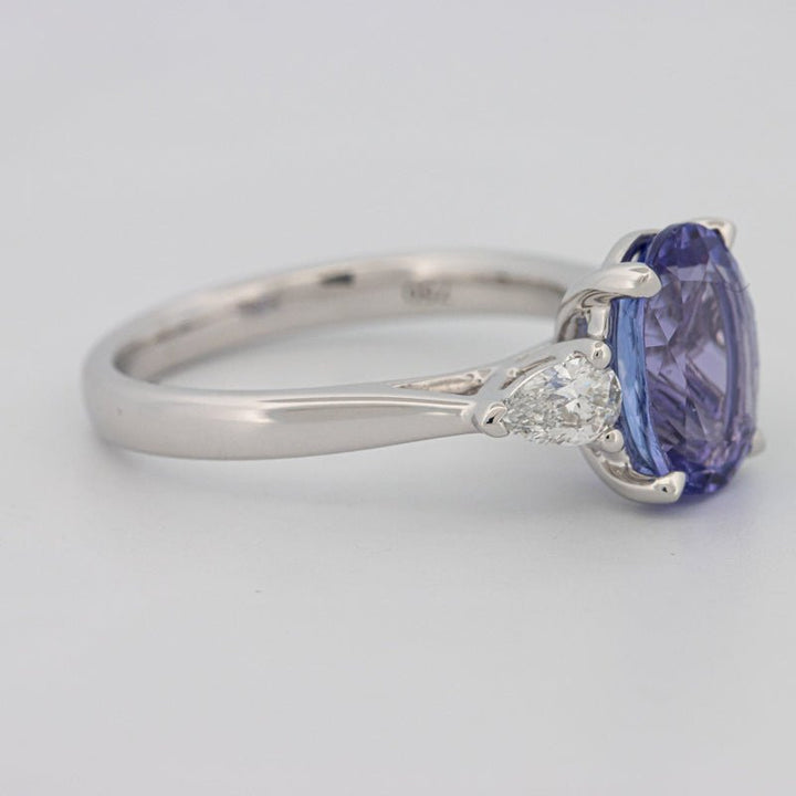 2.48 CT Oval Tanzanite Trilogy Ring - ZIZOV DIAMONDS