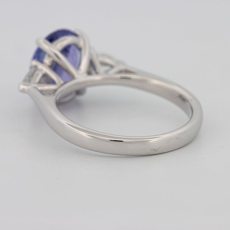 2.48 CT Oval Tanzanite Trilogy Ring - ZIZOV DIAMONDS