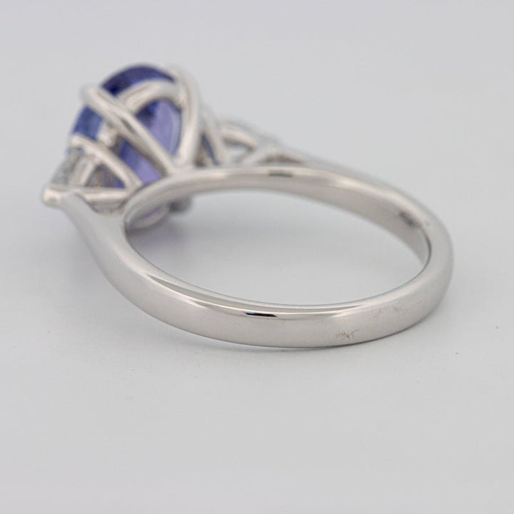 2.48 CT Oval Tanzanite Trilogy Ring - ZIZOV DIAMONDS