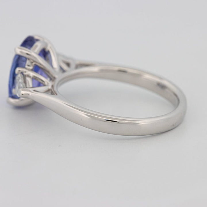 2.48 CT Oval Tanzanite Trilogy Ring - ZIZOV DIAMONDS